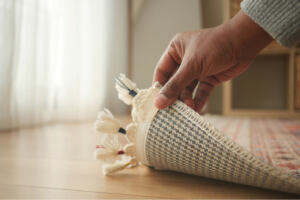 絨毯をめくるイメージ